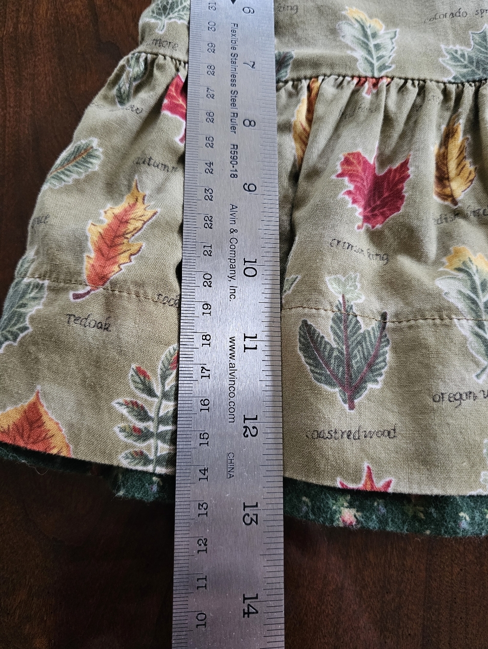 Rhino Rumba Reversible Floral & Leaf Dress 6M, Forest Green And Tan, Cottagecore - Picture 12 of 12